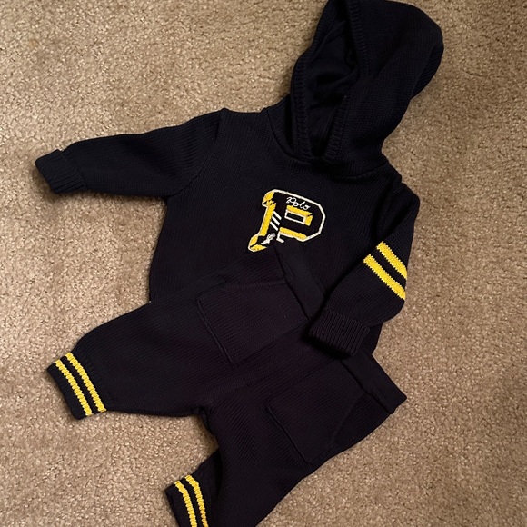 Polo by Ralph Lauren Navy Baby Hoodie Set - Picture 2 of 2
